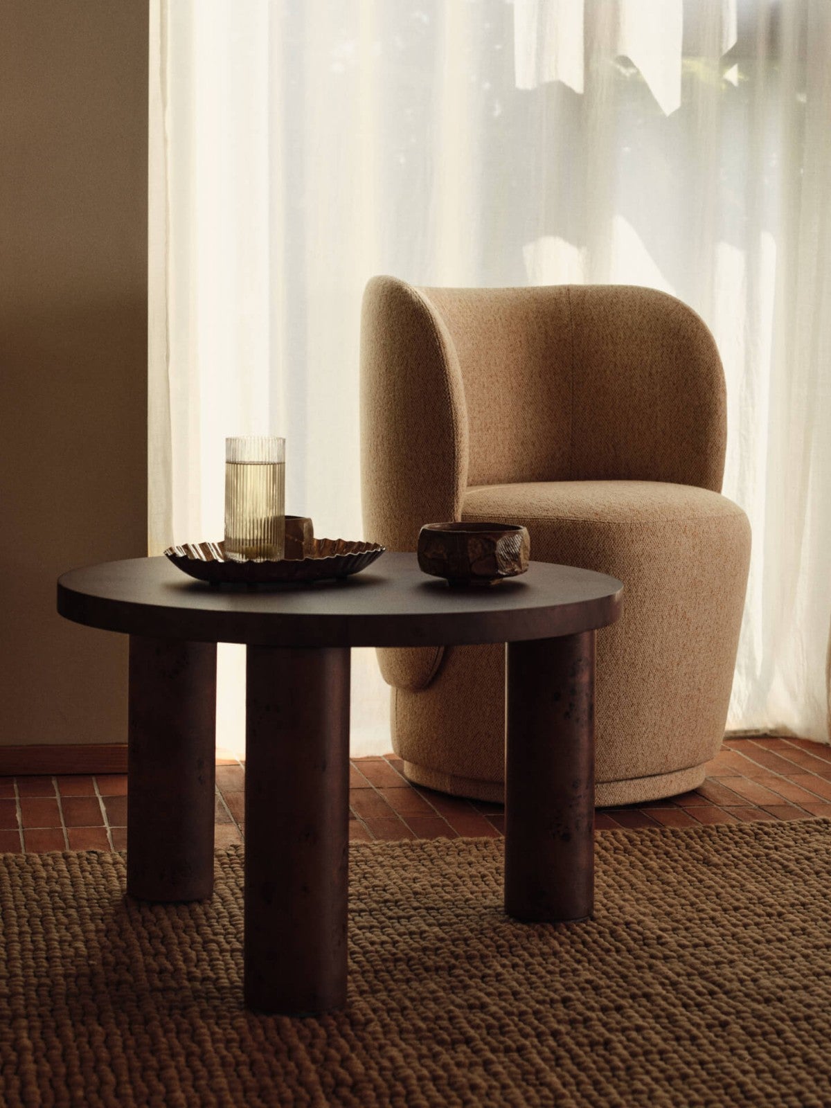 Ferm-Living-Post-Coffee-Table-Small-Dark-Stained-Burl-Lifestyle-1