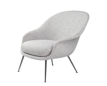 Bat_LoungeChair_LowBack_Conic_FullyUpholstered_BlackChrome_Kvadrat_Sonar3-124_F3Q