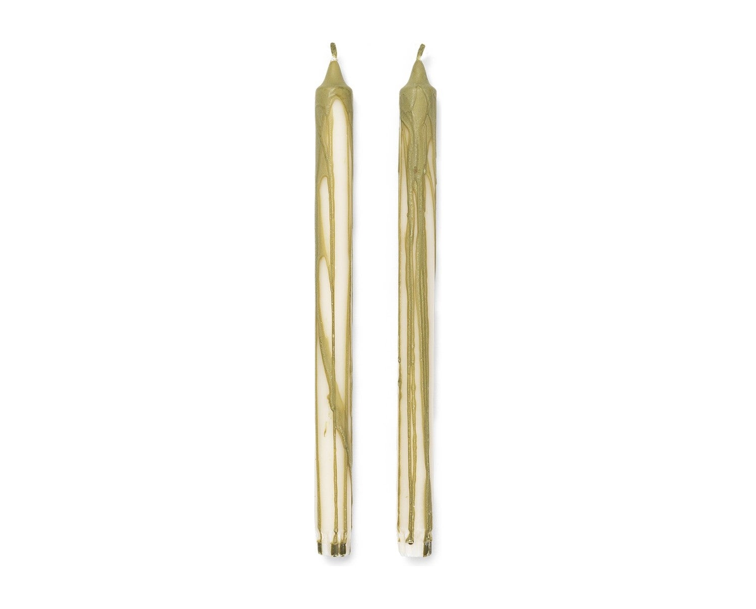 Ferm-Living-Dryp-Candles-Set-of-2-Olive-Green-1