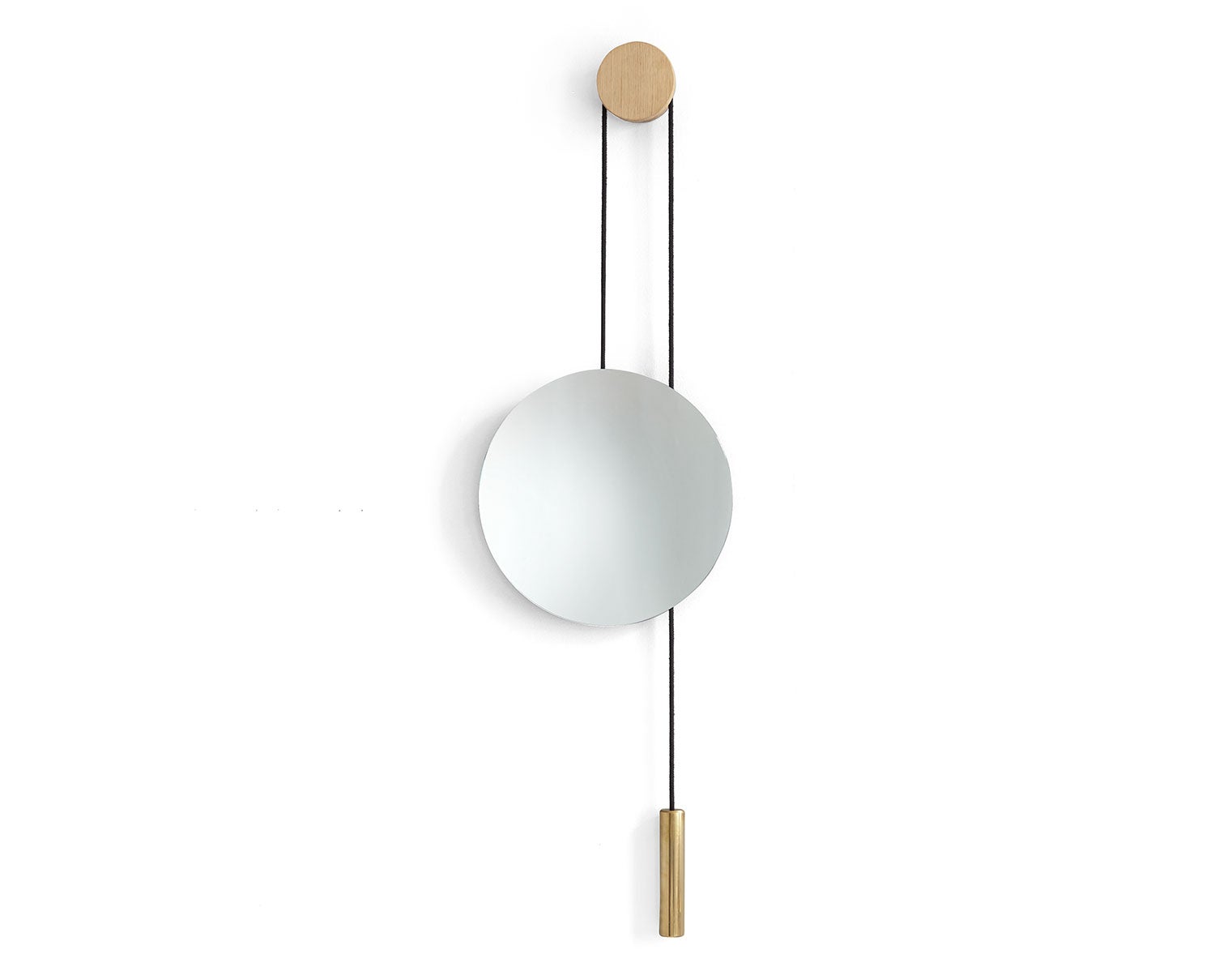 Rise-&amp;-Shine-Wall-Mirror-Natural-Oak-Brass-Weight-Short-White-Background