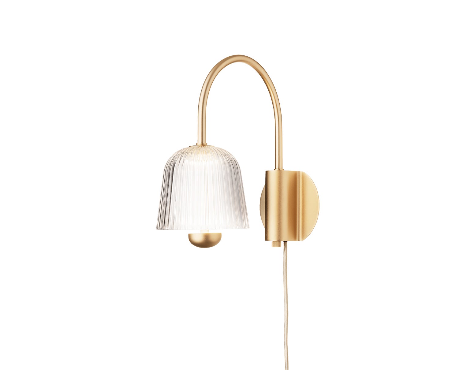Nuura-Asteea-Wall-Lamp-Satin-Brass-Ripple-Clear