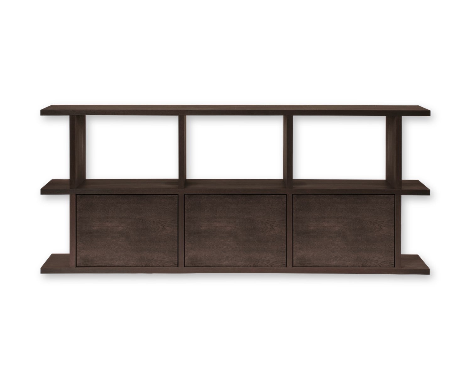 Ferm-Living-Kona-Bookcase-3x2-with-3-Cabinet-Inserts-Dark-Stained-1