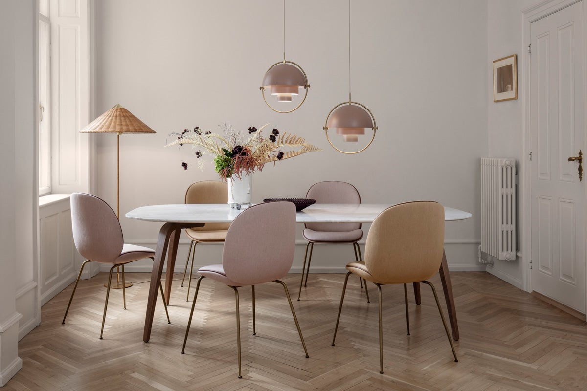 BeetleDiningChair_Multi-LitePendant_GubiDiningTable_MategotFruitBowl_9602FloorLamp