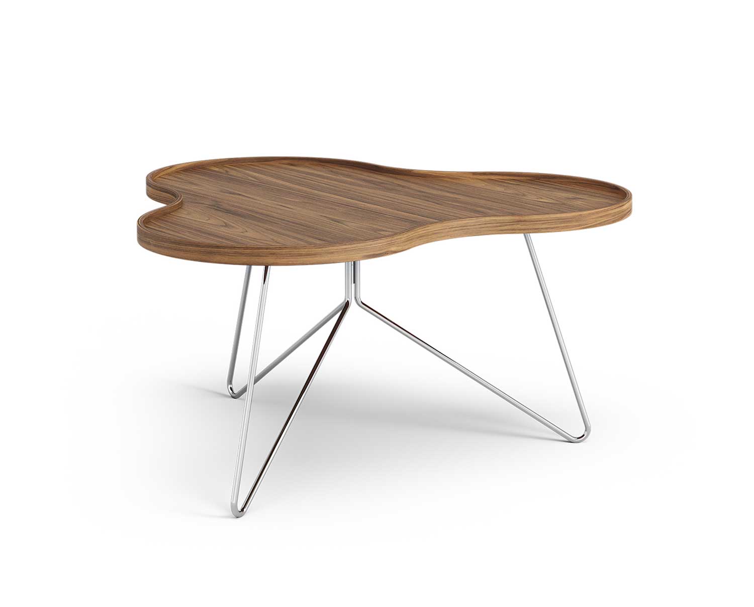 Flower-Mono-Table-90x84-Walnut-Chrome-Metal-H45