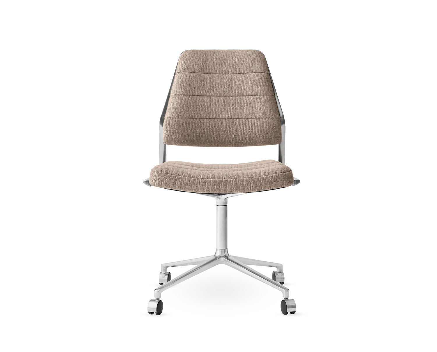Vipp-454-Swivel-Chair-Dark-Sand-Textile-Castors