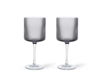 Ferm-Living-Ripple-Red-Wine-Glasses-Smoked-Grey