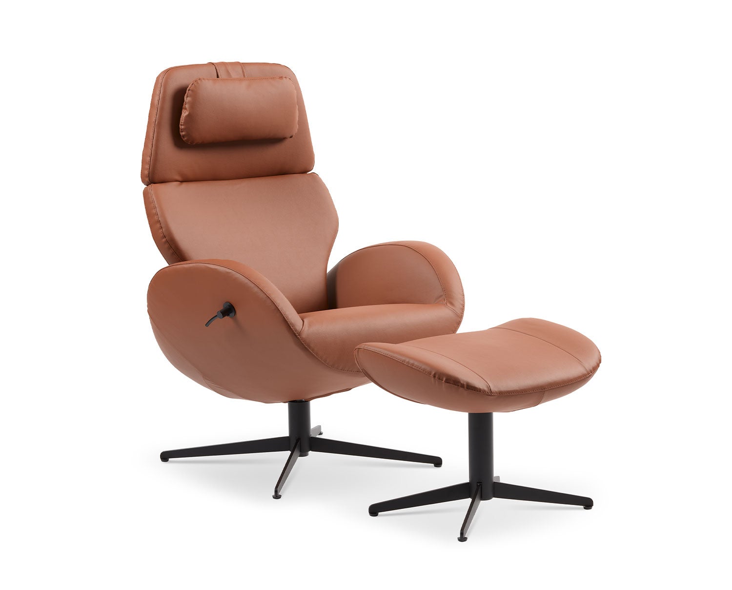 Paz-Chair-Footstool-Anilux-Cognac-S04-Black-Metal-Foot
