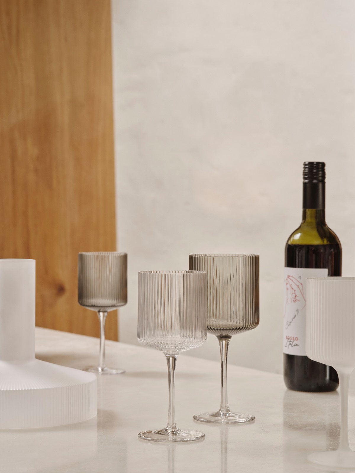 Ferm-Living-Ripple-Wine-Glasses-Smoked-Grey-Clear-Lifestyle