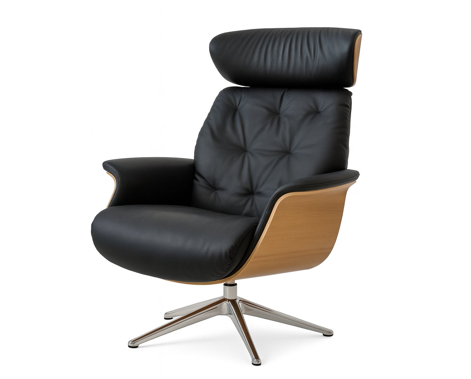 Apollo-relax-chair-black-leather-oak-aluminium