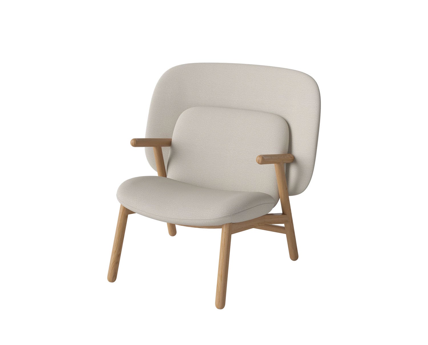 Bolia-Cosh-Arm-Chair-Medium-Back-Ascot-Beige-Oiled-Oak
