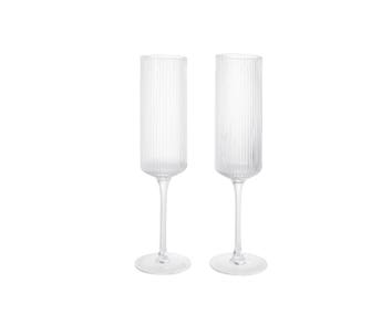 Ferm-Living-Ripple-Champagne-Flutes-Clear