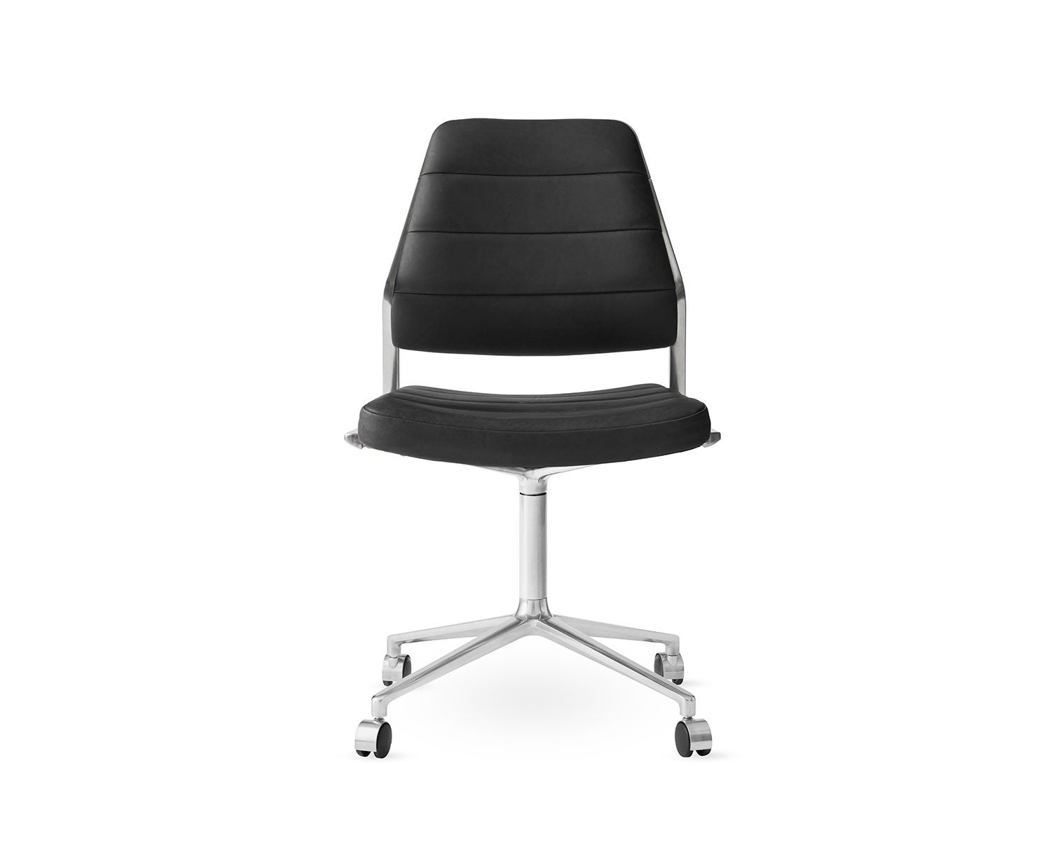 Vipp-454-Swivel-Chair-Black-Leather-Castors