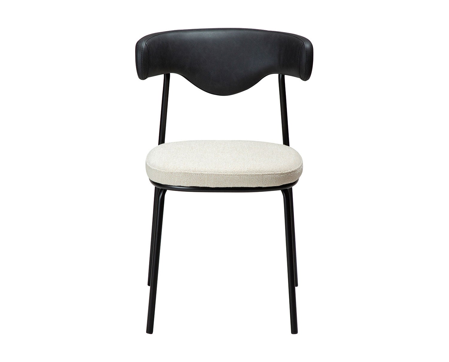 LOBE-CHAIR-Raven-Black-Faux-Leather-And-Simply-Beige-Bouclé-W.-Black-Legs2