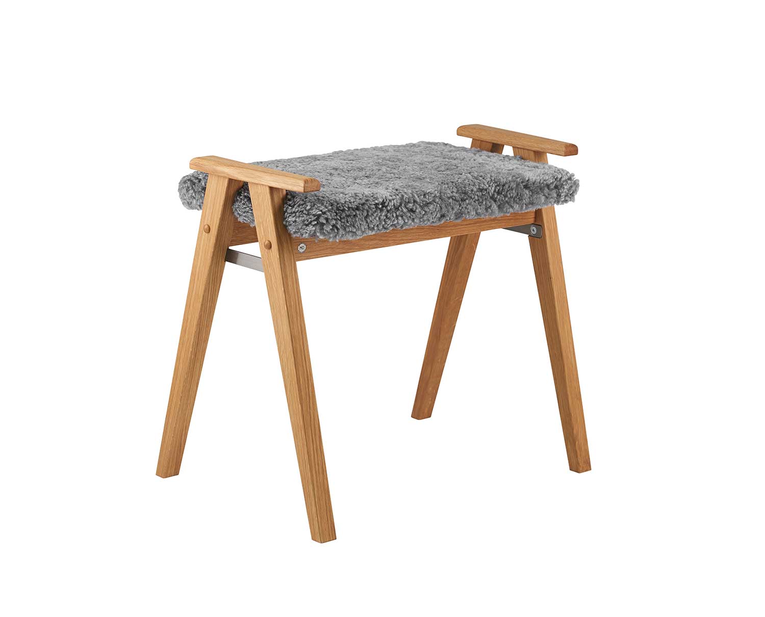 Oscarssons-Mobel-Alme-Stool-Oiled-Oak-Light-Grey-Sheepskin