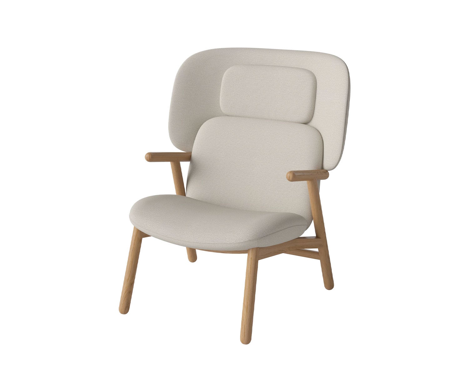 Bolia-Cosh-Arm-Chair-High-Back-Ascot-Beige-Oiled-Oak