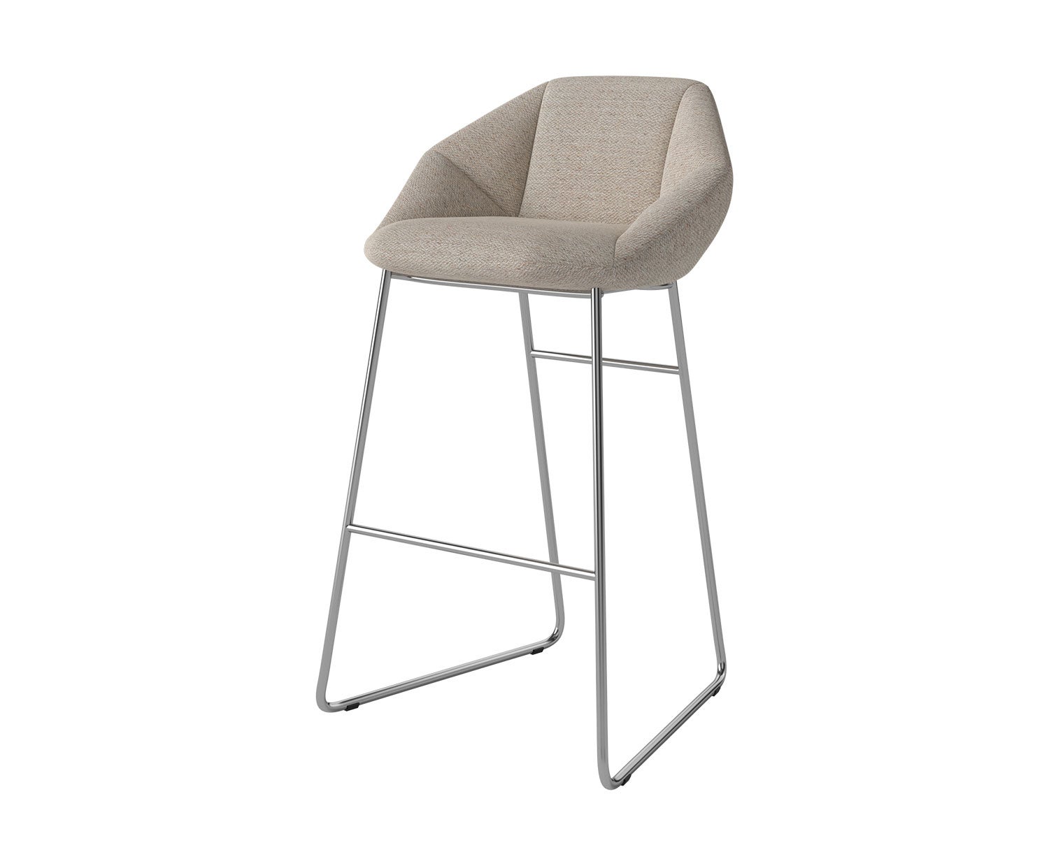 Bolia-Kimono-Bar-Chair-H76-Memory-Beige-Chrome-Steel