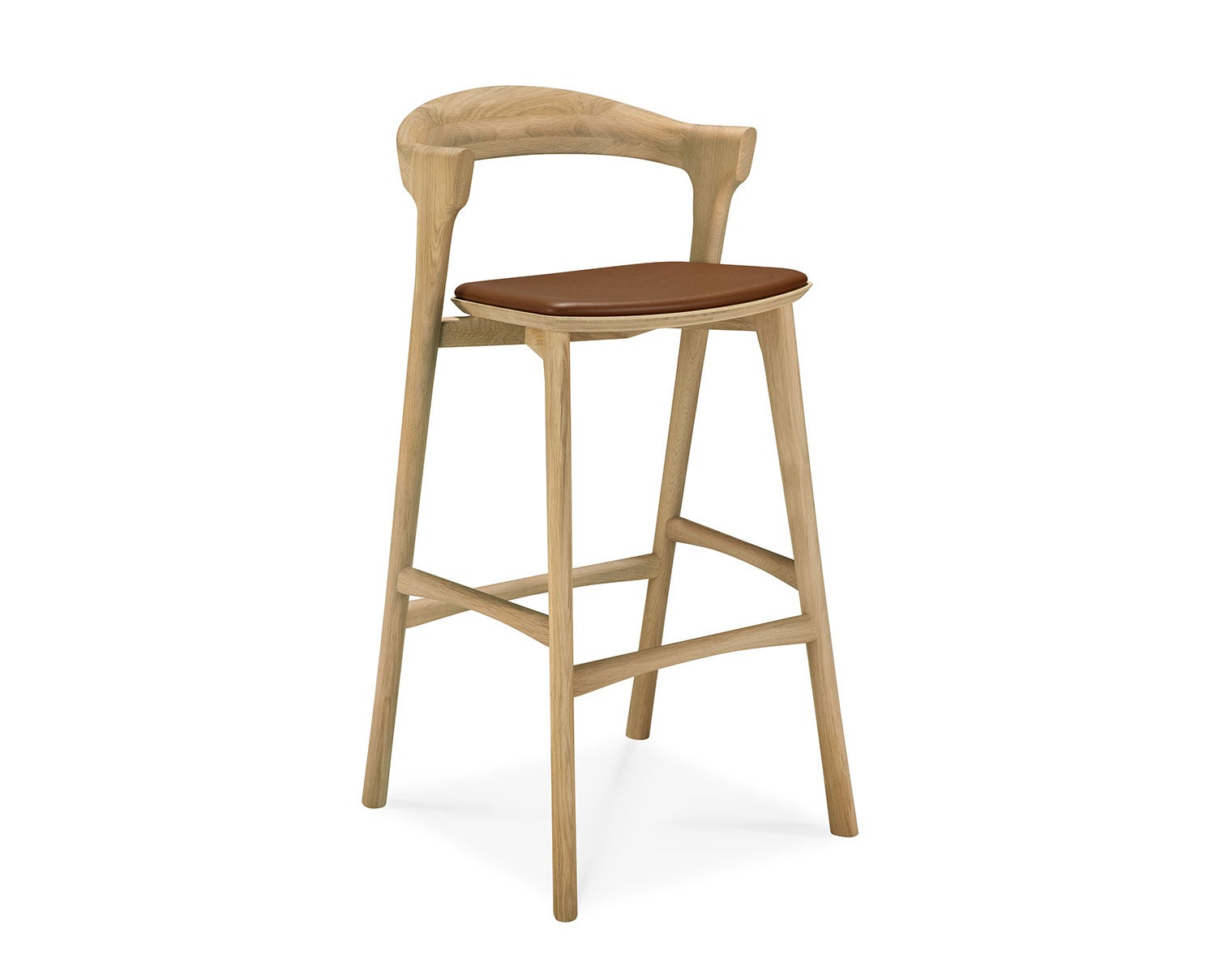 Ethnicraft-Bok-Bar-Stool-103-Varnished-Oak-Cognac-Leather