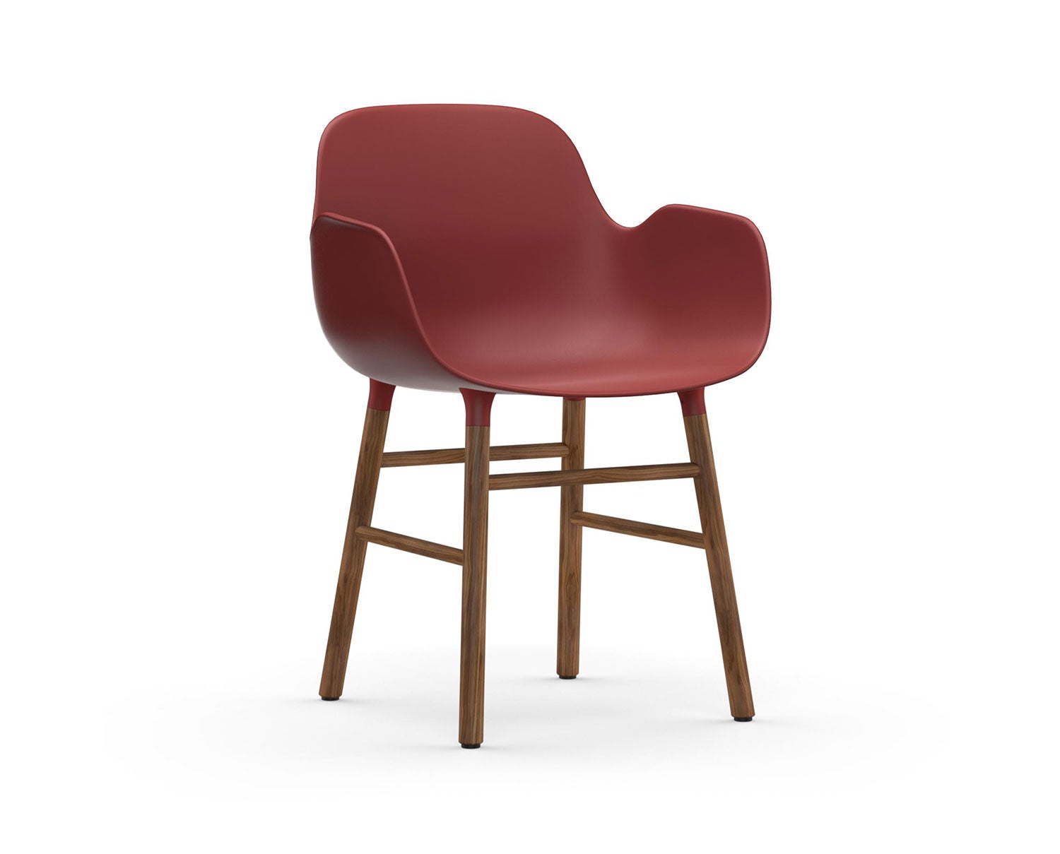 Form-Karmstol-Walnut-Red