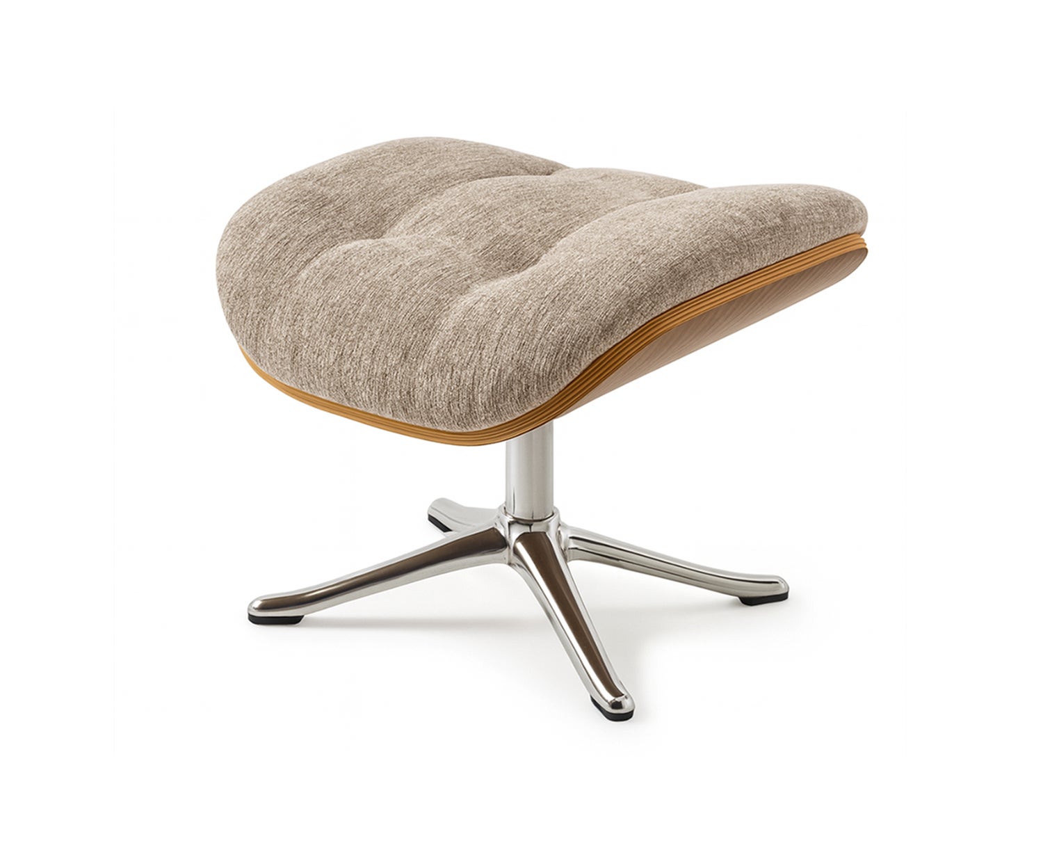 Flexlux-Marc-Foot-Stool-walnut-aluminium-fabric-burano