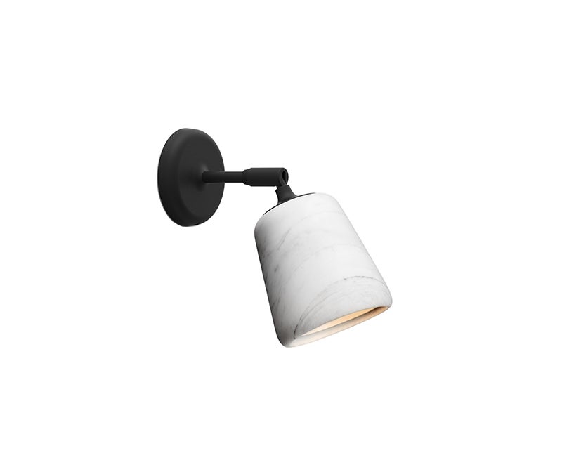 Material-Wall-Lamp-White-Marble-Grey-Background-Grey-Background