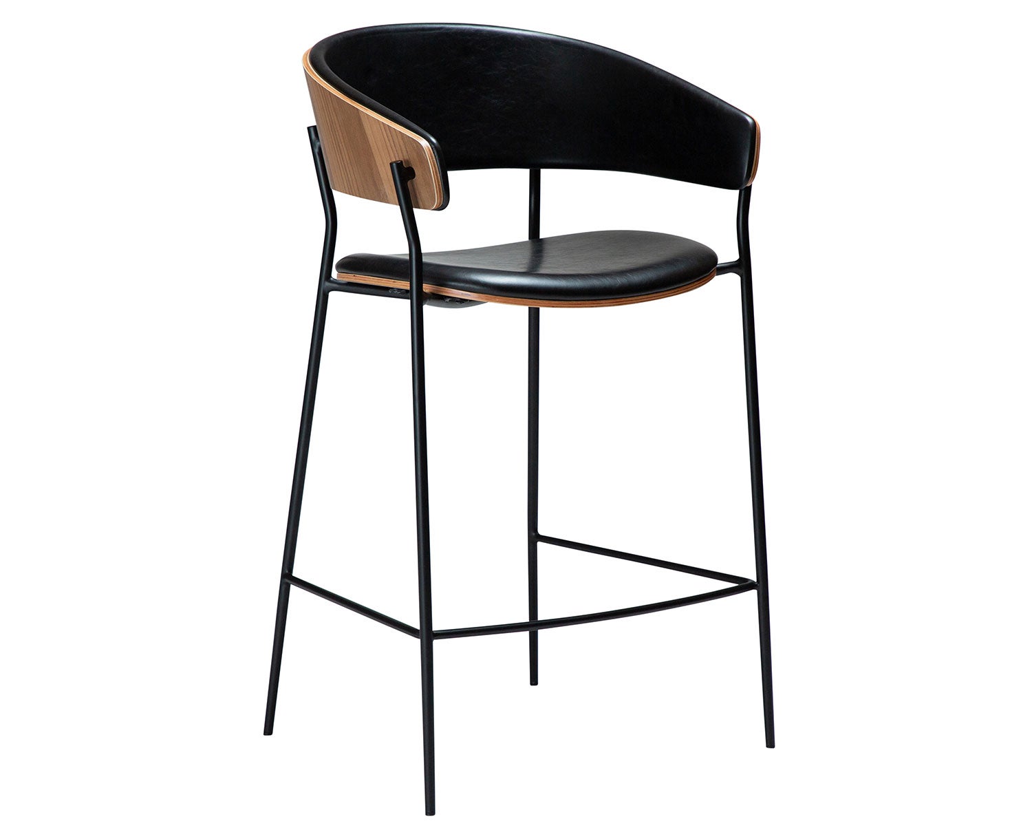 Dan-Form-Crib-Barstol-Svart-Valnot