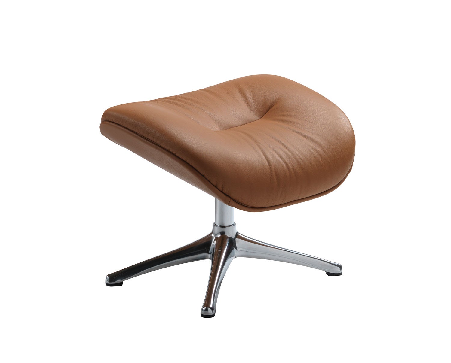 Flexlux-Elegant-Footstool-Dakota-Modern-Cognac-Brown-Chrome