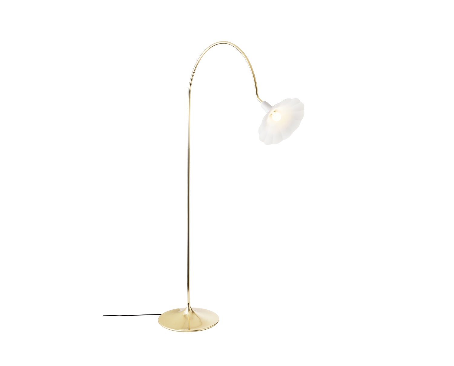 Nuura-Petalii-Floor-Lamp-White-Polished-Brass